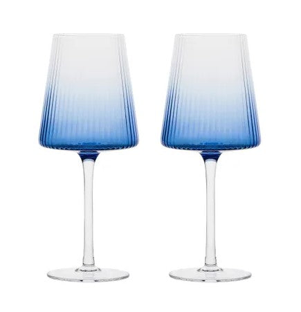 Empire Blue Wine Glasses set of 2