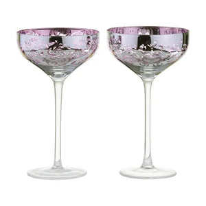 Filigree Lilac Champagne Saucers