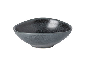 Black asymmetrical oval bowl