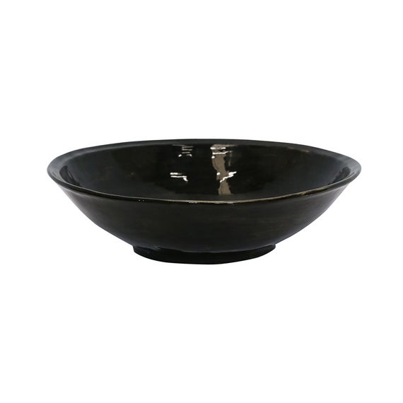 Black coloured circular salad bowl