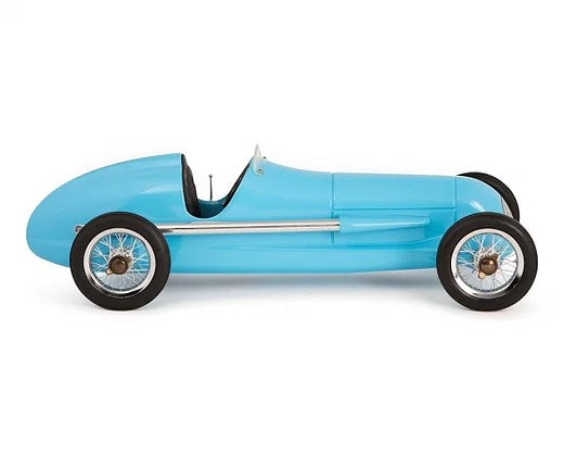 Blue coloured Bugatti car model.