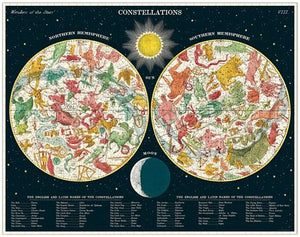 1000 piece jigsaw puzzle illustrating Southern and Northern hemisphere constellations.