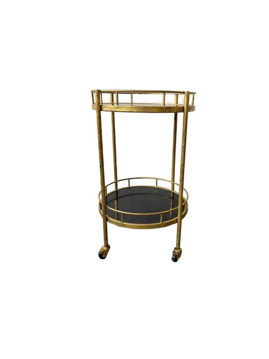 Drinks Trolley - Antique Brass Trolley Marble Top