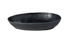 Black oval baker dish.