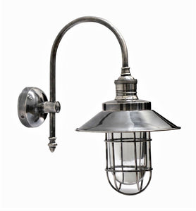 Outdoor IP54 Brushed Pewter Style Cage Wall Lamp