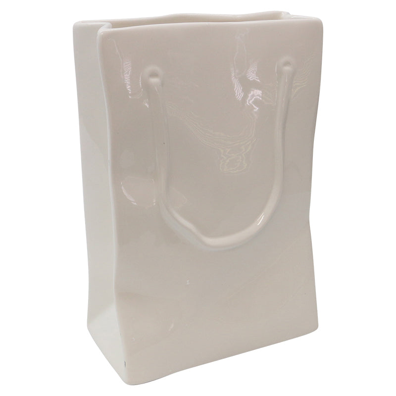 Paper Bag Vase - White Squat