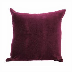 Plum Velvet and Linen Cushion