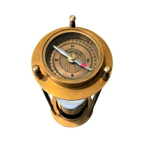 Brass Liquid Sand timer & Compass
