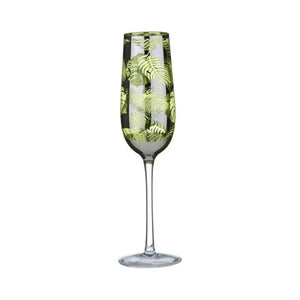 Tropical Leaves Champagne Flute set of 2